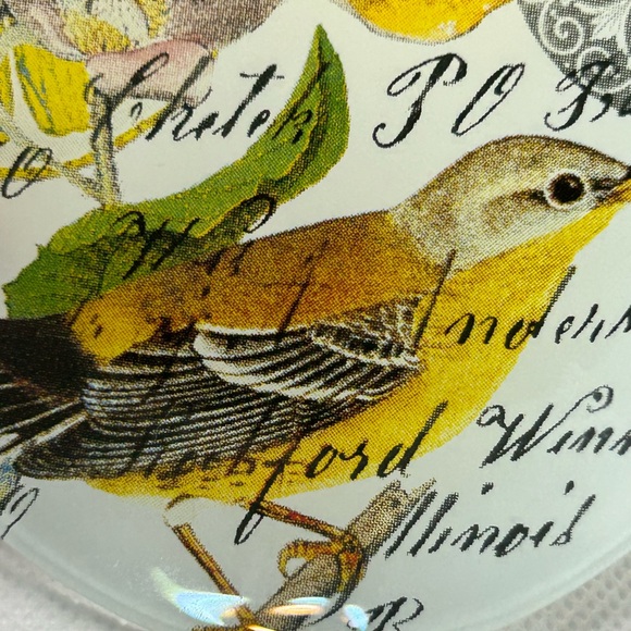 Michel Design Works lemon basil bird oval glass soap dish - Picture 5 of 7